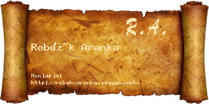 Rebák Aranka névjegykártya