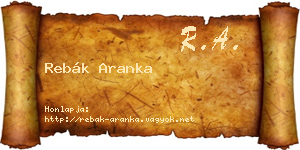 Rebák Aranka névjegykártya