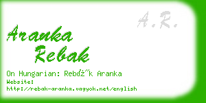 aranka rebak business card
